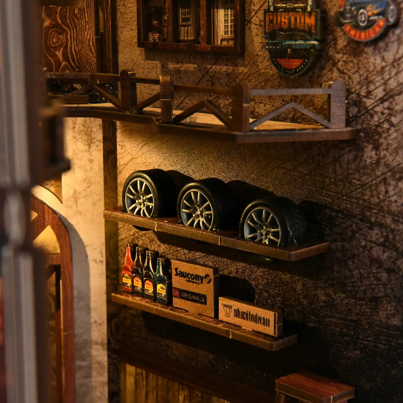 Craftsmanship Repair Shop – DIY Book Nook Kit with LED Touch Lamp (3D wooden puzzle)