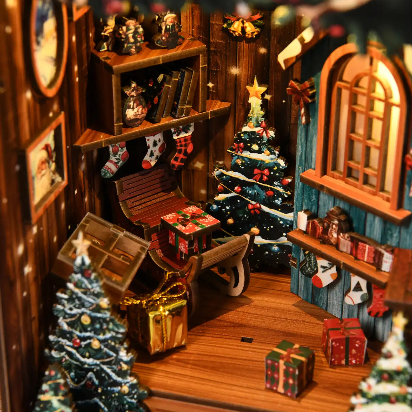 Snow Realm Pavilion – DIY Book Nook Kit with LED Touch Lamp (3D wooden puzzle)