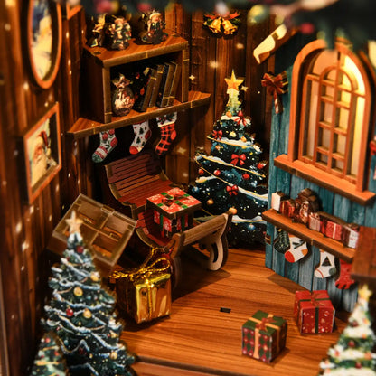 Snow Realm Pavilion – DIY Book Nook Kit with LED Touch Lamp (3D wooden puzzle)