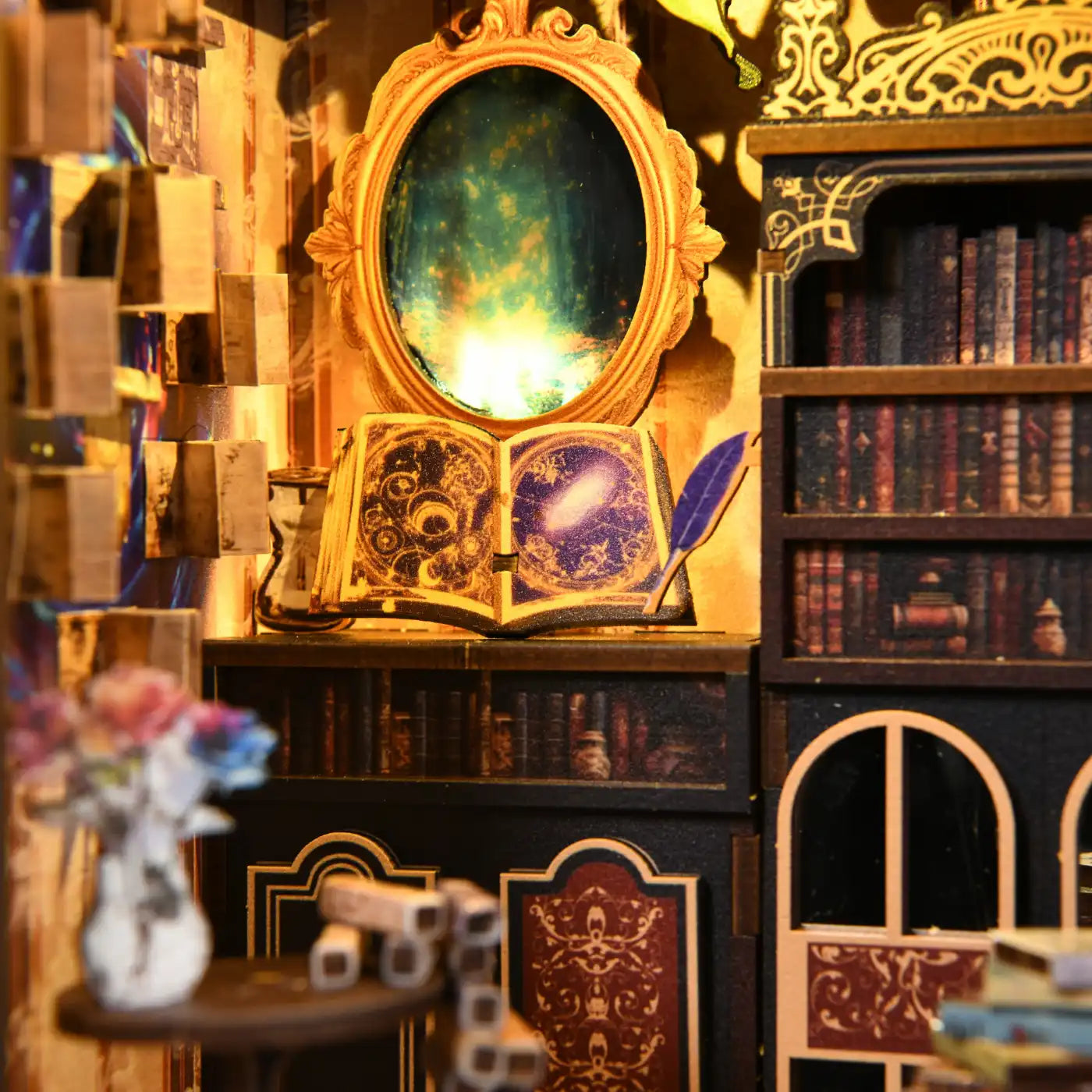 The Realm of the Magic Book – DIY Book Nook Kit (3D Wooden Puzzle)
