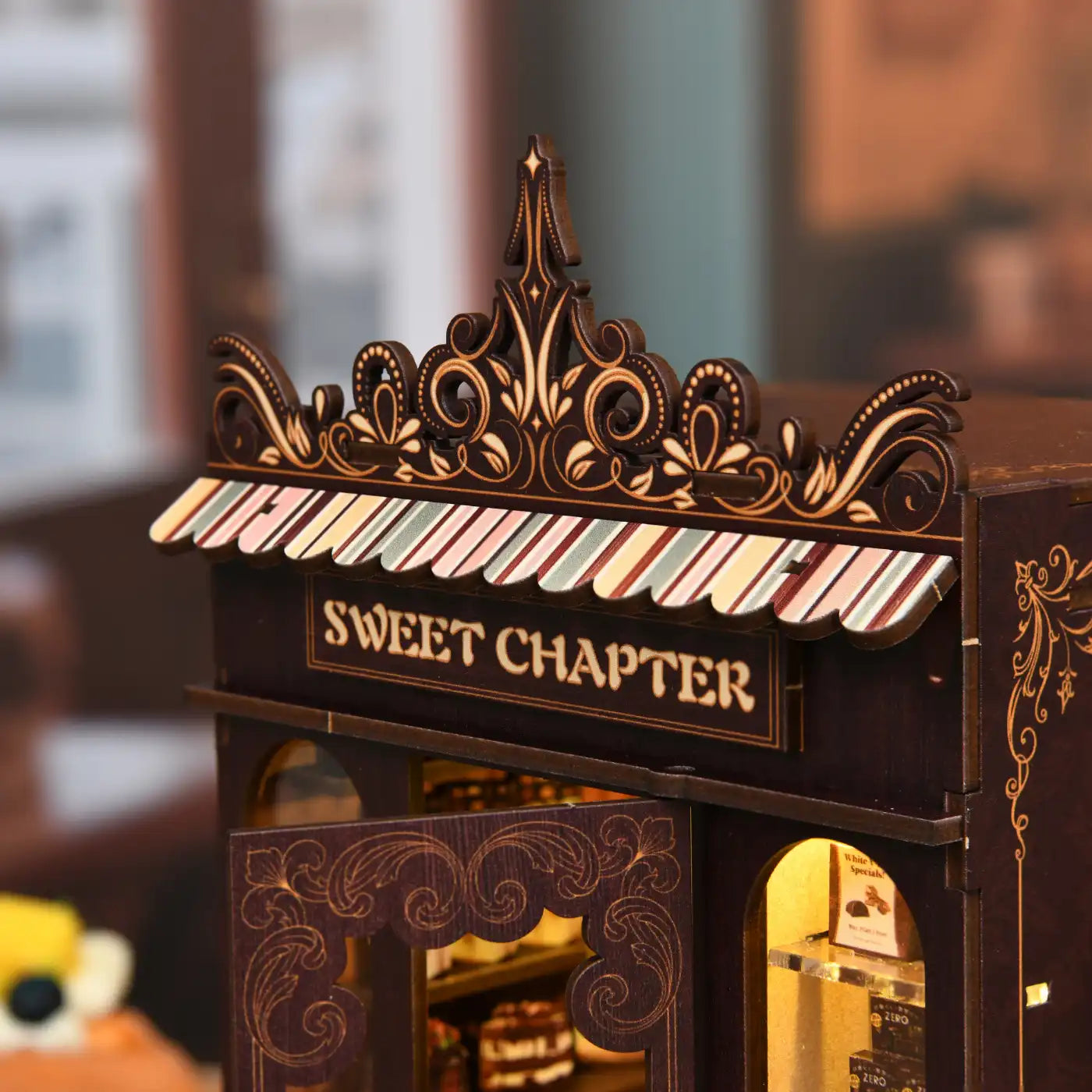 Sweet Chapter Dessert Shop – DIY Book Nook Kit with LED Touch Lamp (3D wooden puzzle)