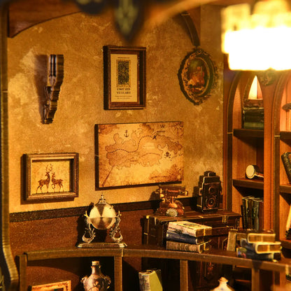 Ancient Rhyme Library – DIY Book Nook Kit with LED Touch Lamp (3D wooden puzzle)