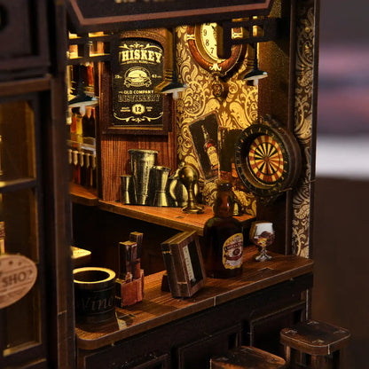Corner Tavern – DIY Mini House with LED Touch Light(3D wooden puzzle)