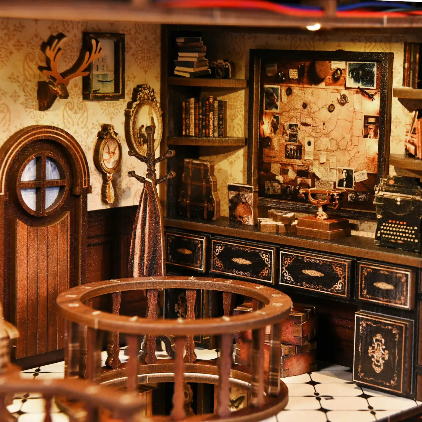 Dark Box Mystery Case – DIY Book Nook Kit with LED Touch Lamp (3D wooden puzzle)