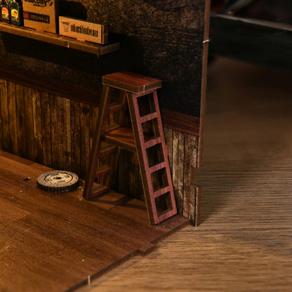 Craftsmanship Repair Shop – DIY Book Nook Kit with LED Touch Lamp (3D wooden puzzle)