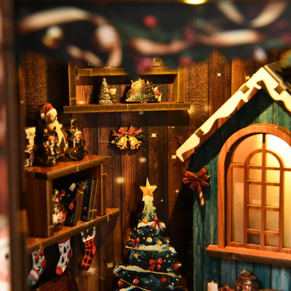 Snow Realm Pavilion – DIY Book Nook Kit with LED Touch Lamp (3D wooden puzzle)