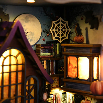 Magical Halloween Night – DIY Book Nook Kit with LED Touch Lamp (3D wooden puzzle)
