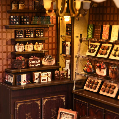 Sweet Chapter Dessert Shop – DIY Book Nook Kit with LED Touch Lamp (3D wooden puzzle)