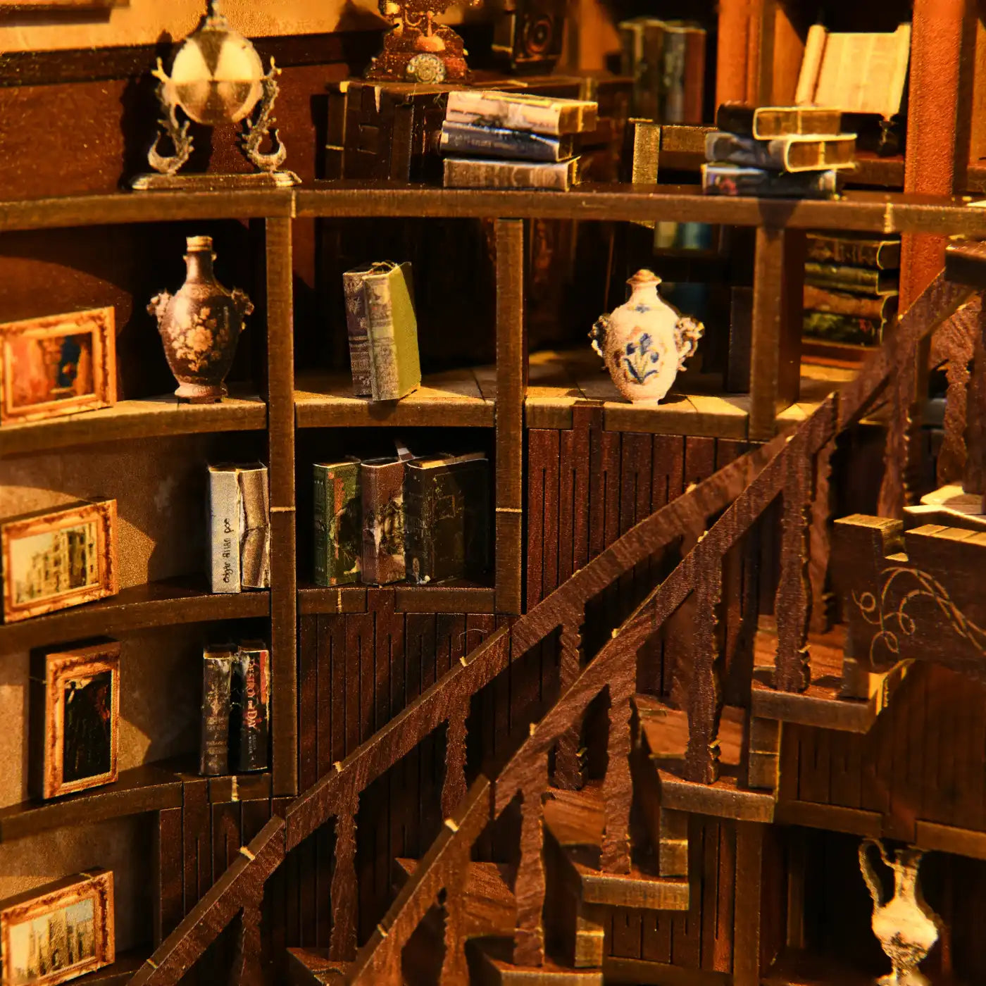 Ancient Rhyme Library – DIY Book Nook Kit with LED Touch Lamp (3D wooden puzzle)