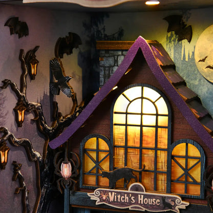 Magical Halloween Night – DIY Book Nook Kit with LED Touch Lamp (3D wooden puzzle)