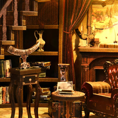 Ancient Rhyme Library – DIY Book Nook Kit with LED Touch Lamp (3D wooden puzzle)