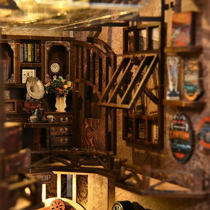 Craftsmanship Repair Shop – DIY Book Nook Kit with LED Touch Lamp (3D wooden puzzle)