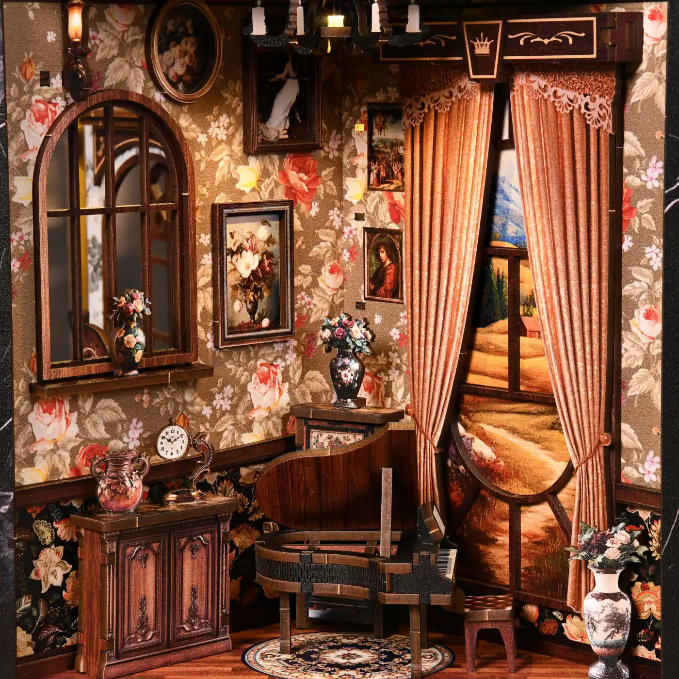 Melody Musical Instrument Box – DIY Book Nook Kit with LED Touch Lamp (3D wooden puzzle)