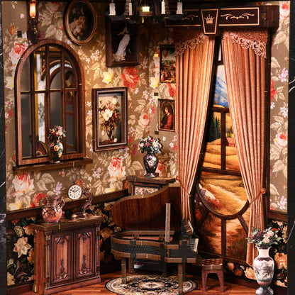 Melody Musical Instrument Box – DIY Book Nook Kit with LED Touch Lamp (3D wooden puzzle)