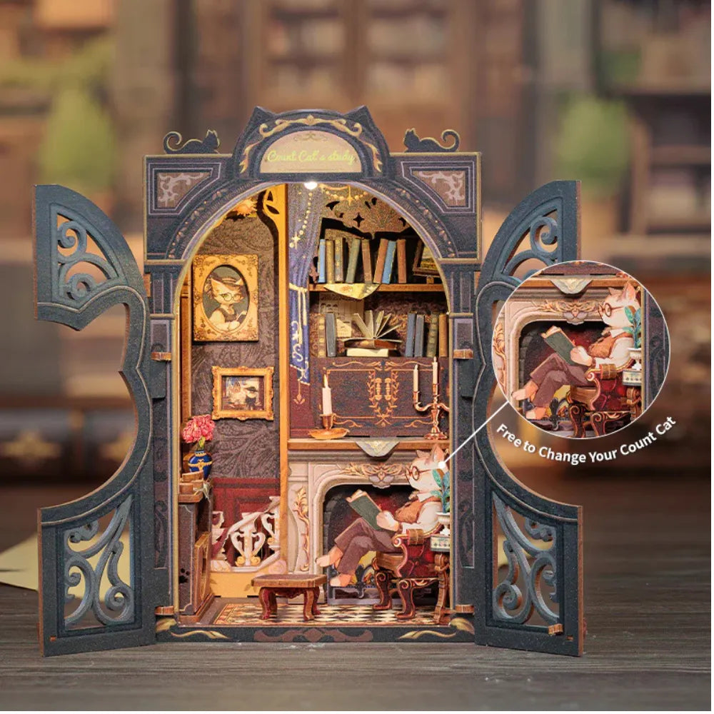 DIY Book Nook Kit - Count Cat's Study