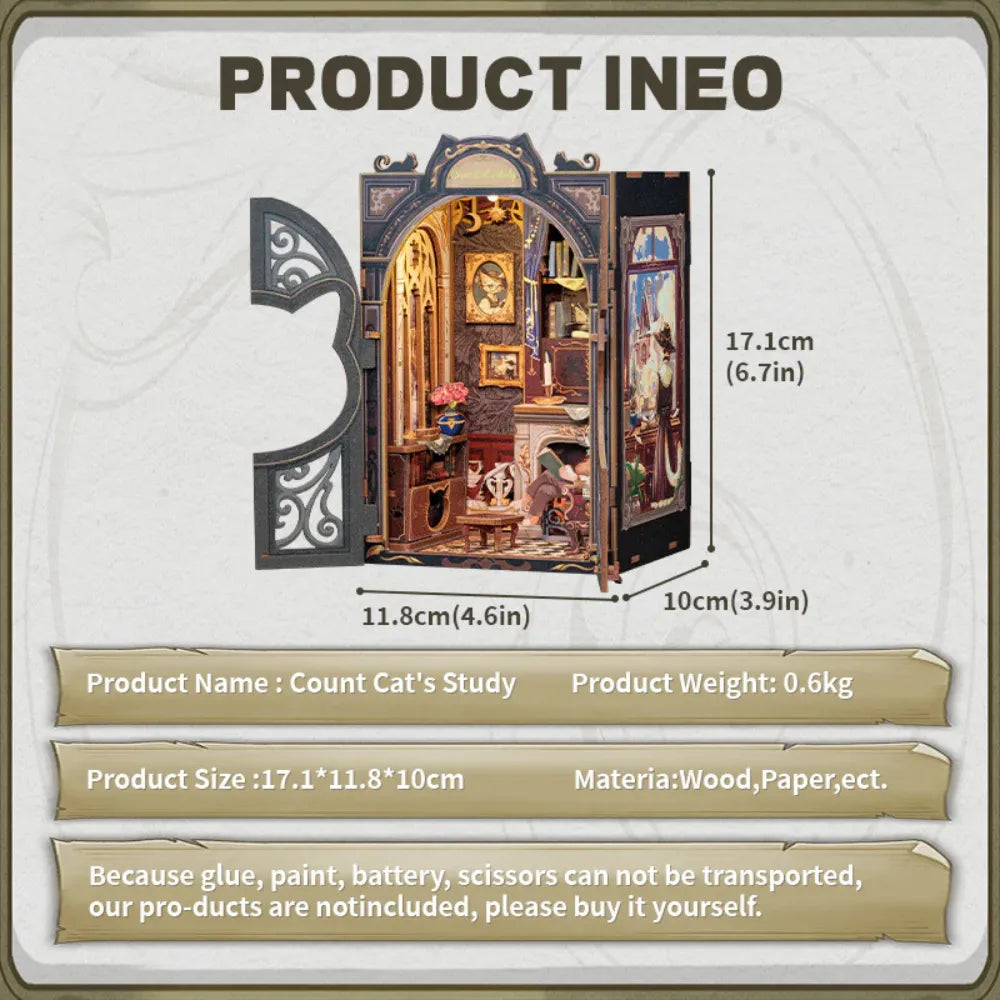 DIY Book Nook Kit - Count Cat's Study