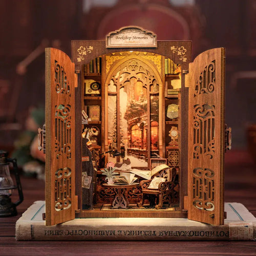 Fsolis Kit Book Nook - Bibliothèque magique miniature avec éclairage LED - Maison de poupée DIY - Bibliothèque et décoration de maisons pour adultes, amateurs de fantasy et de magiciens Fsolis Kit Book Nook - Bibliothèque magique miniature avec éclairage LED - Maison de poupée DIY - Bibliothèque et décoration de maisons pour adultes, amateurs de fantasy et de magiciens