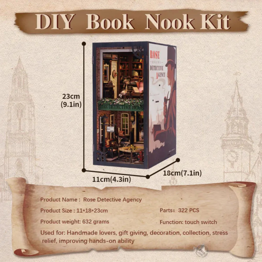 DIY Rose Detective Agency Book Nook Kit