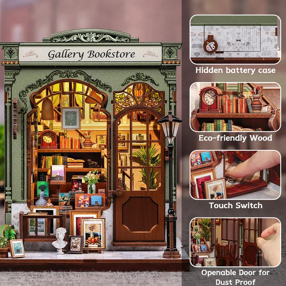 Gallery Bookstore DIY Miniature House Kit