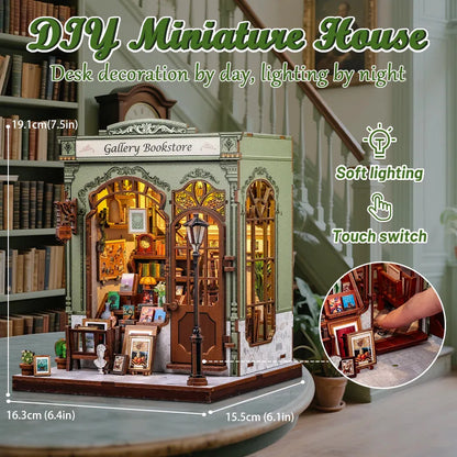 Gallery Bookstore DIY Miniature House Kit