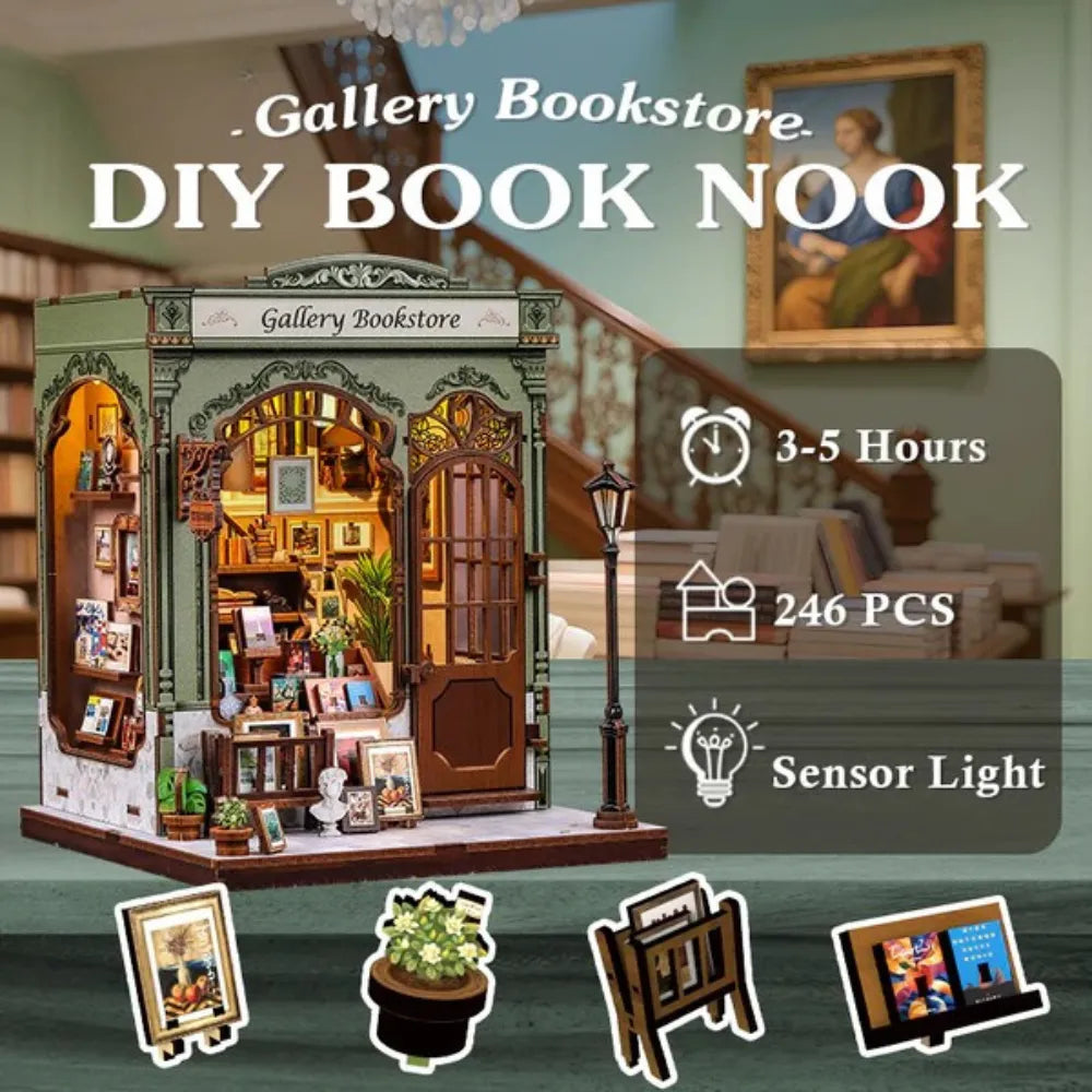 Gallery Bookstore DIY Miniature House Kit