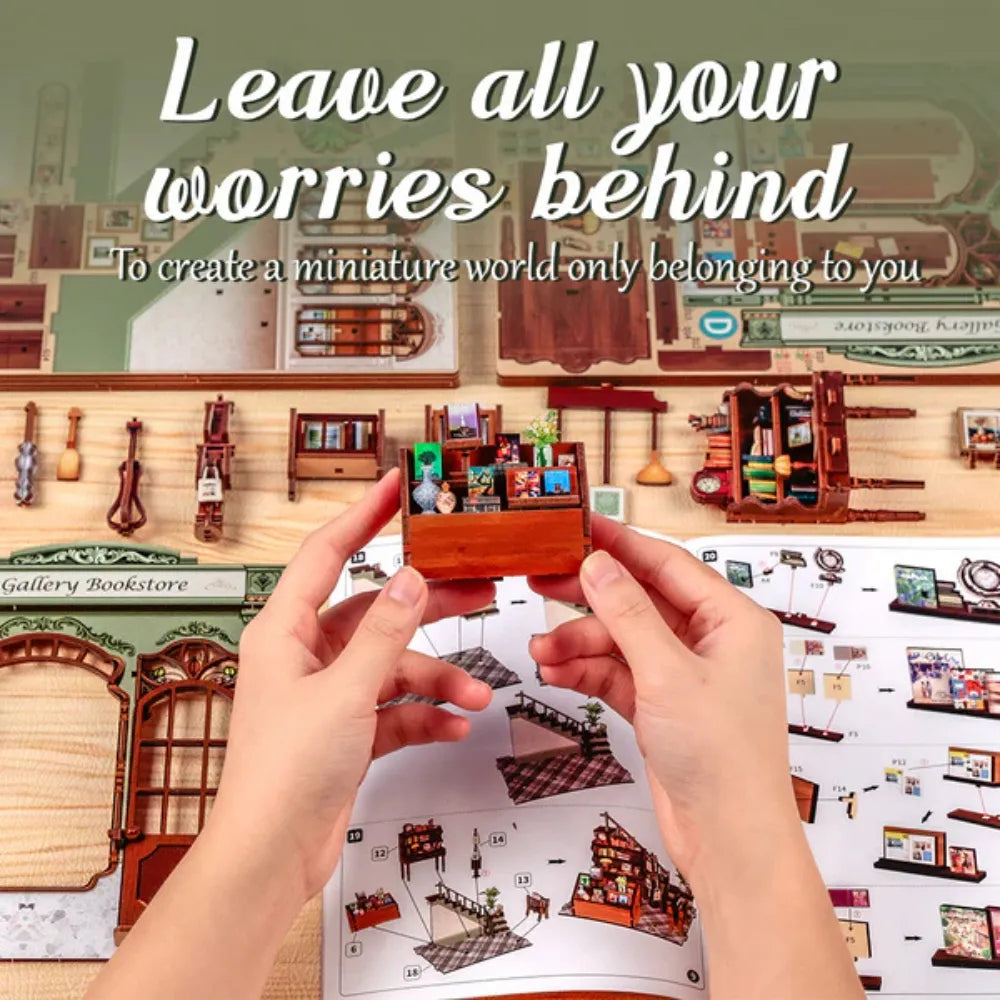 Gallery Bookstore DIY Miniature House Kit