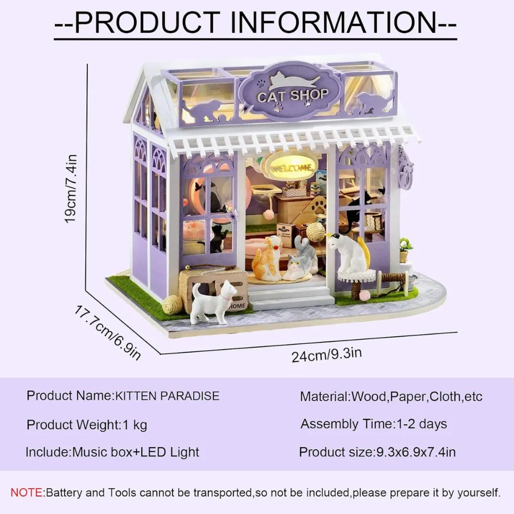 DIY Kitten Paradise Dollhouse Kit