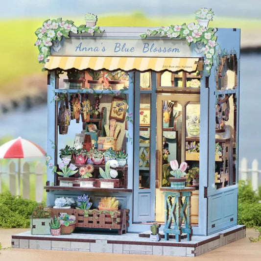 "Anna's Blue Blossom" DIY Miniature Flower Shop Kit