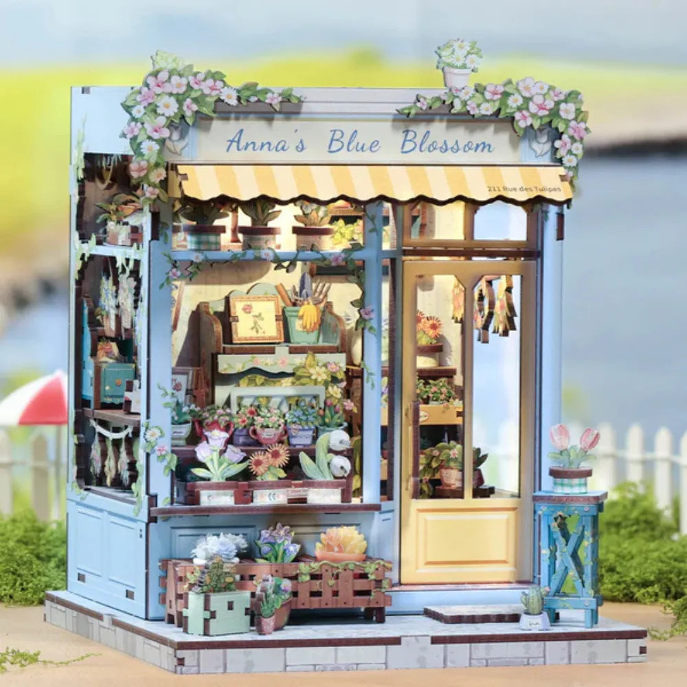 "Anna's Blue Blossom" DIY Miniature Flower Shop Kit