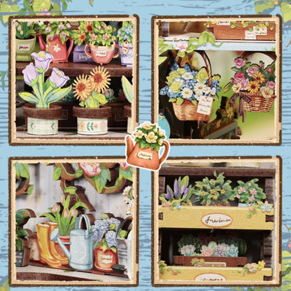 "Anna's Blue Blossom" DIY Miniature Flower Shop Kit