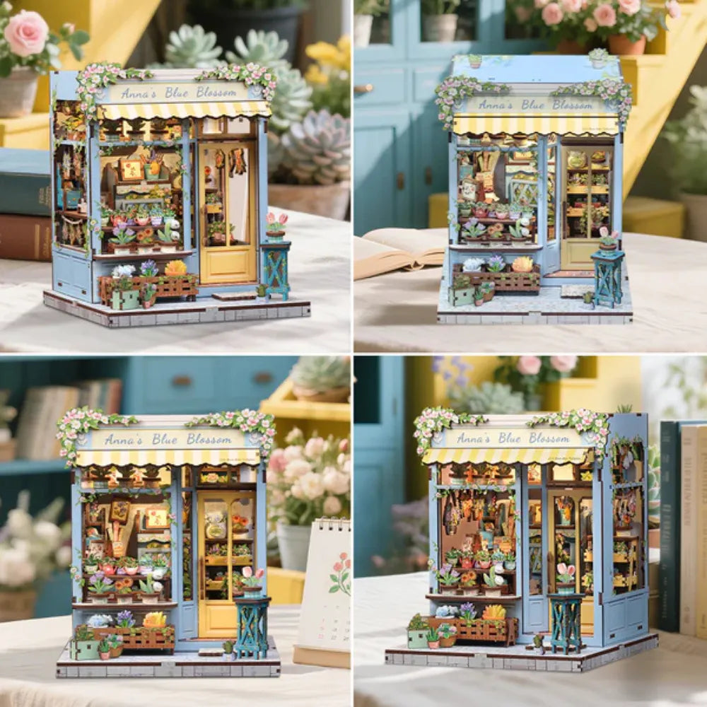 "Anna's Blue Blossom" DIY Miniature Flower Shop Kit