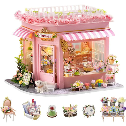 DIY Colorful Flower Shop Miniature House