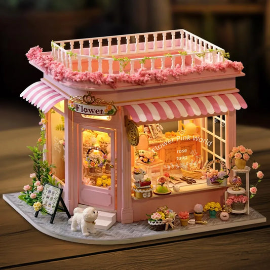 DIY Colorful Flower Shop Miniature House
