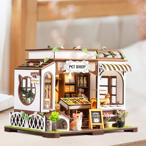 DIY Miniature Pet Shop Dollhouse Kit