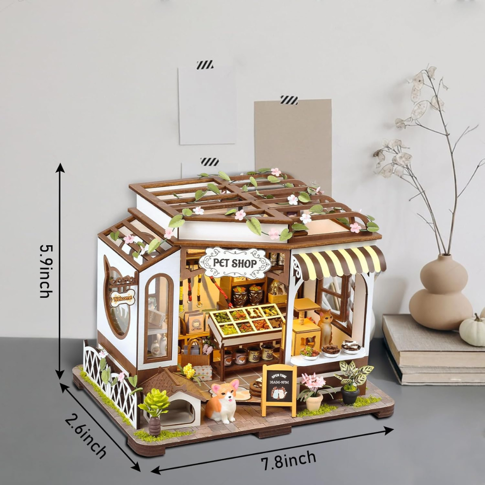 DIY Miniature Pet Shop Dollhouse Kit