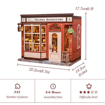 DIY Thames Bookstore Miniature House Kit