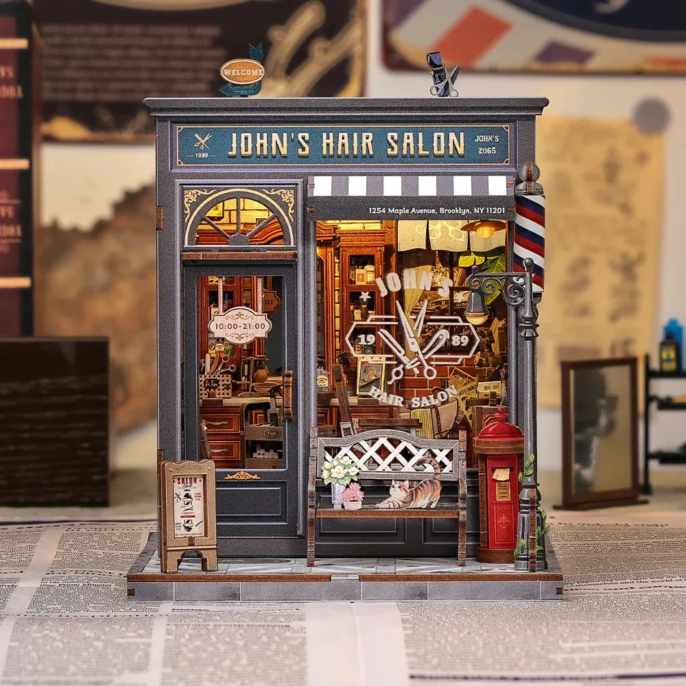 John's Hair Salon DIY Miniature House Kit