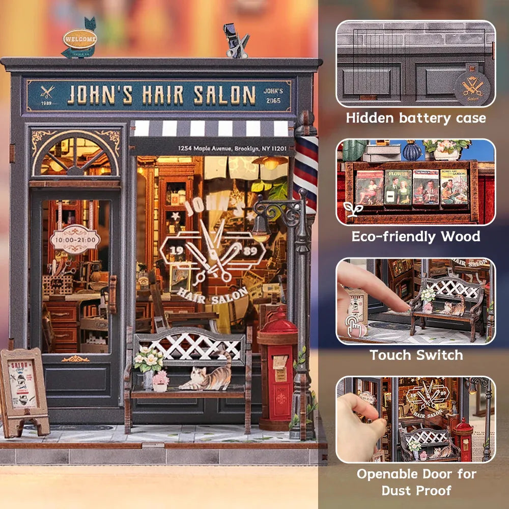 John's Hair Salon DIY Miniature House Kit