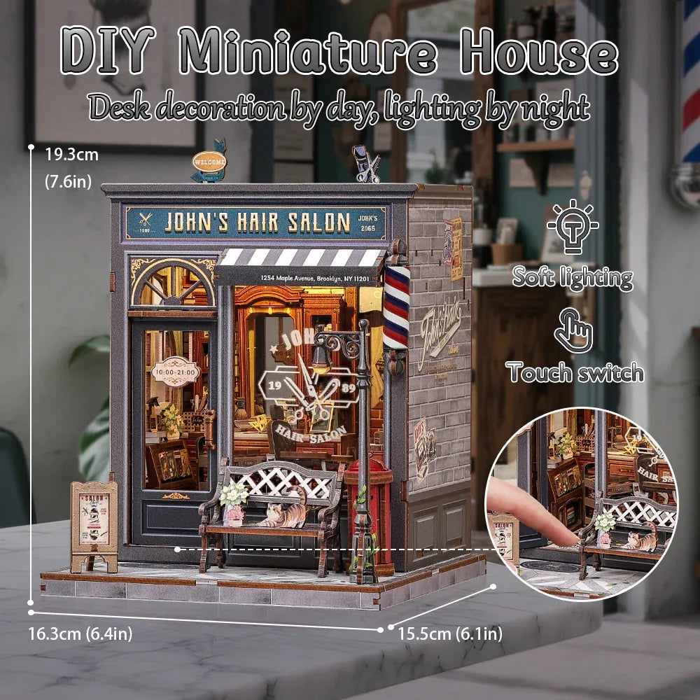 John's Hair Salon DIY Miniature House Kit