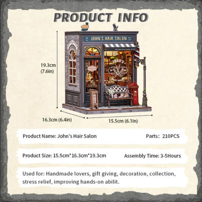 John's Hair Salon DIY Miniature House Kit