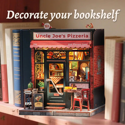 Uncle Joe's Pizzeria DIY Miniature House Kit with LED Light