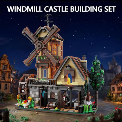 Wood Cabin Building Set with Light