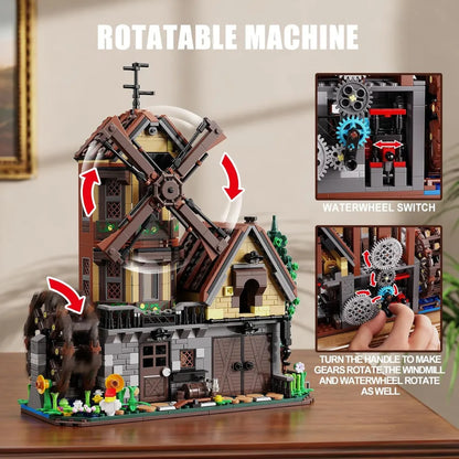 Wood Cabin Building Set with Light